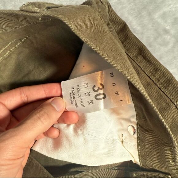 Mnml Twill Flare Pants Mens 30x33 Slim Fit Olive Green NWT - Picture 4 of 10